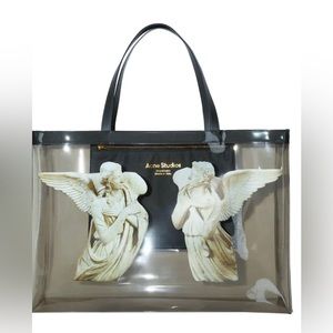 Acne studios extra large clear angel print tote bag